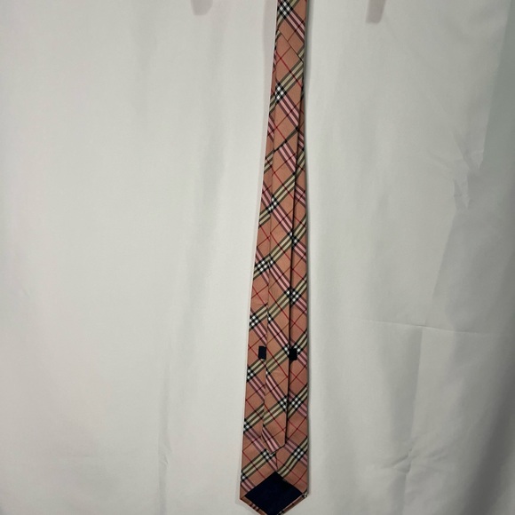 Vintage Burberry Pink and Black Plaid Tie - Picture 2 of 4